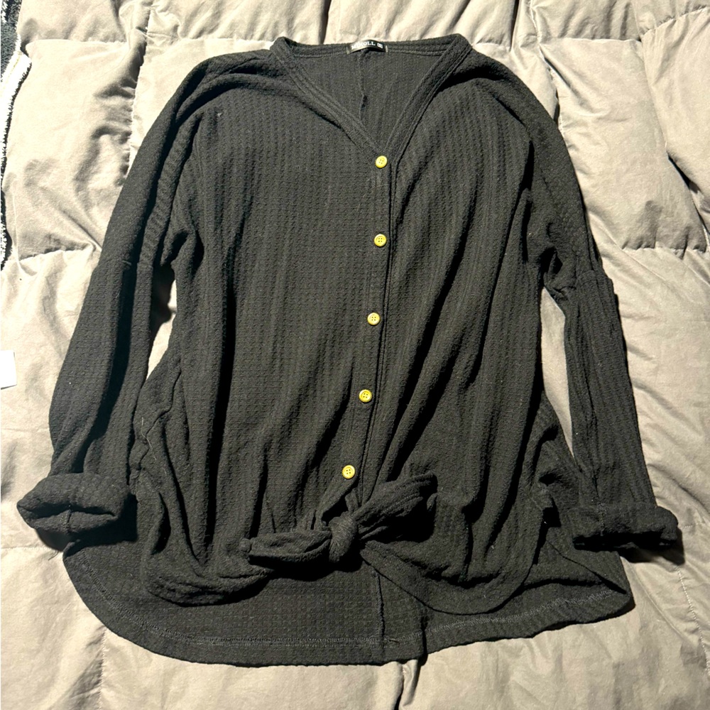 Cute black sweater shirt with buttons! Size small!